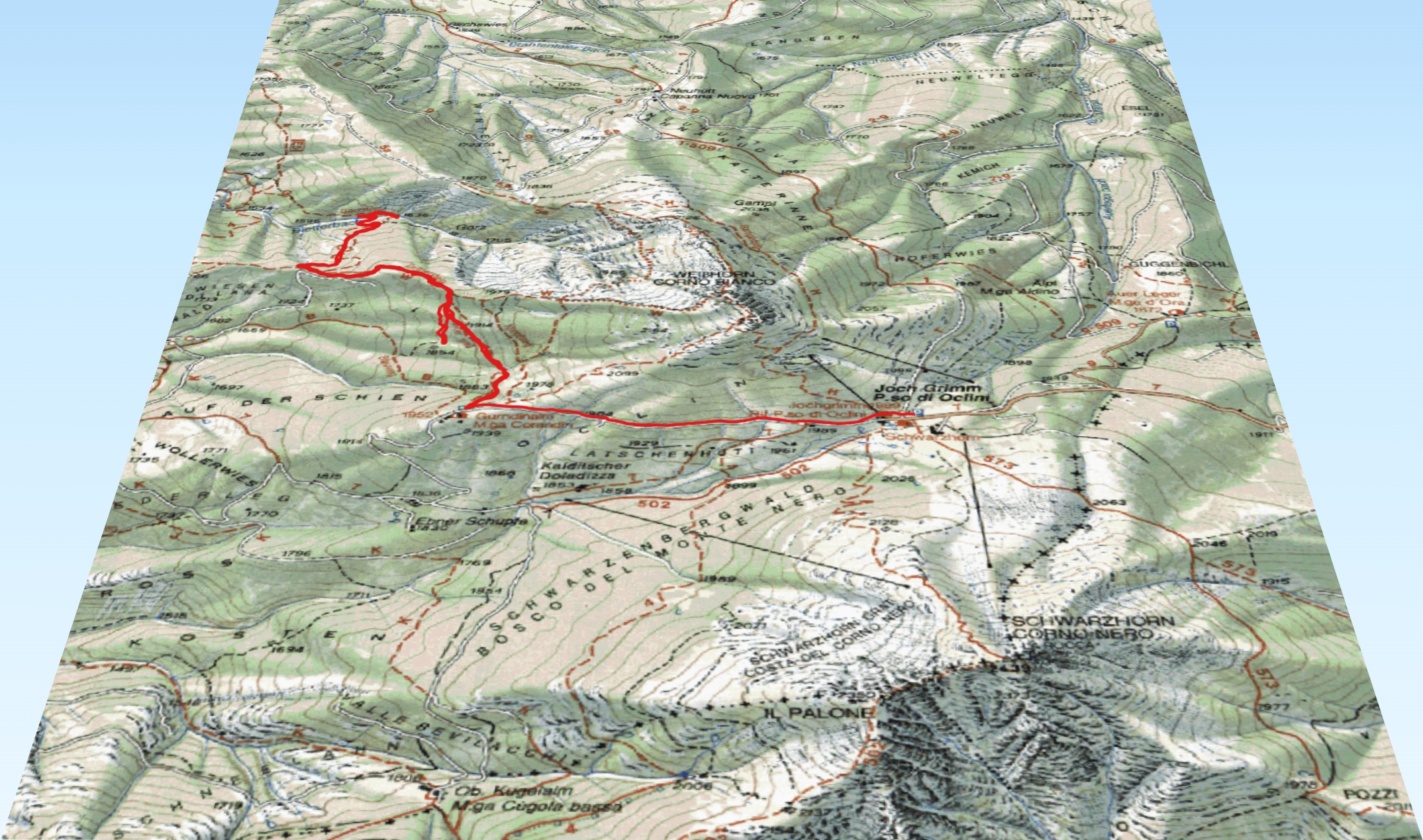 Percorso nel Parco Bletterbach partendo da passo Oclini 26/07