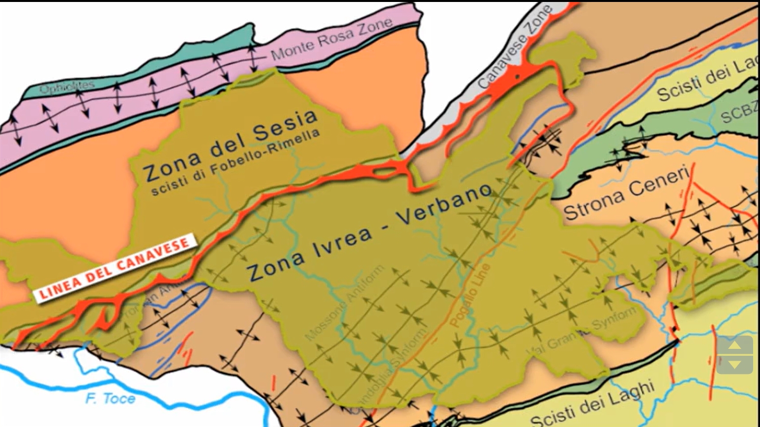 schema geologico dell'area